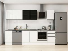 Alvinka 285X210 Cm High Gloss Mutfak Dolabı M-E80S40S45-3 High Gloss | Beyaz - Suntalam