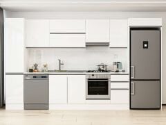 Alvinka 370X222 Cm High Gloss Mutfak Dolabı Mbb-E80B45S45-1 High Gloss | Beyaz - Suntalam