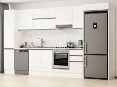 Alvinka 370X222 Cm High Gloss Mutfak Dolabı Mbb-E80B45S45-1 High Gloss | Beyaz - Suntalam