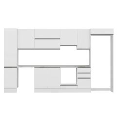 Alvinka 370X222 Cm High Gloss Mutfak Dolabı Mbb-E80B45S45-1 High Gloss | Beyaz - Suntalam