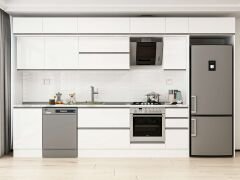 Alvinka 380X240 Cm High Gloss Mutfak Dolabı Mb-E90S50S40-2 High Gloss | Beyaz - Suntalam