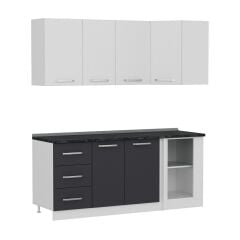 Minar 190Cm Köşe Mutfak Dolabı - Beyaz/Antrasit K190-A2