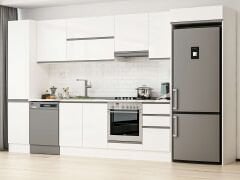 Alvinka 370X222 Cm High Gloss Mutfak Dolabı Mbb-E80B45S45-1 High Gloss | Beyaz - Mdf