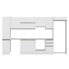 Alvinka 370X222 Cm High Gloss Mutfak Dolabı Mbb-E80B45S45-1 High Gloss | Beyaz - Mdf