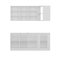 Minar 190Cm Köşe Mutfak Dolabı - Beyaz/Dore K190-D1