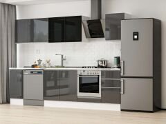 Alvinka 285X210 Cm High Gloss Mutfak Dolabı M-E80S40S45-3 High Gloss | Antrasit - Suntalam