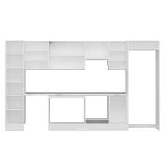 Alvinka 370X222 Cm High Gloss Mutfak Dolabı Mbb-E80B45S45-1 High Gloss | Antrasit - Suntalam