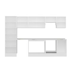 Alvinka 320X210 Cm Klasik Mebran Mutfak Dolabı Mb-E90B60S50-1 Mebran | Beyaz - Mdf