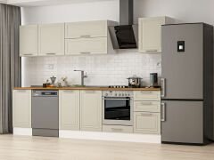 Alvinka 295X210 Cm Klasik Mebran Mutfak Dolabı Beyaz Beyaz M-E80S45S50-2 Mebran | Kumtaşı - Mdf