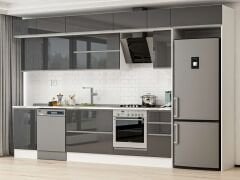 Alvinka 380X240 Cm High Gloss Mutfak Dolabı Mb-E90S50S40-2 High Gloss | Antrasit - Mdf