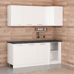 Minar 195Cm Köşe Mutfak Dolabı - Beyaz K195-B1