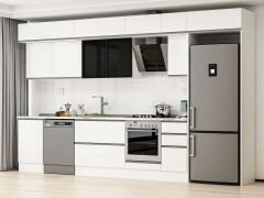 Alvinka 380X240 Cm High Gloss Mutfak Dolabı Mb-E90S50S40-3 High Gloss | Beyaz - Suntalam