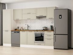 Alvinka 320X210 Cm Klasik Mebran Mutfak Dolabı Mb-E90B60S50-1 Mebran | Kumtaşı - Mdf