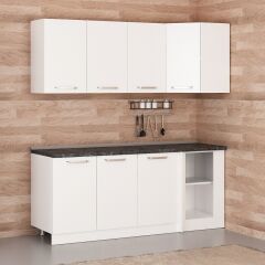 Minar 195Cm Köşe Mutfak Dolabı - Beyaz K195-B2