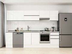 Alvinka 290X210 Cm High Gloss Mutfak Dolabı M-E80S40S50-1 High Gloss | Beyaz - Mdf