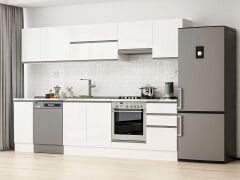 Alvinka 290X210 Cm High Gloss Mutfak Dolabı M-E80S40S50-1 High Gloss | Beyaz - Mdf