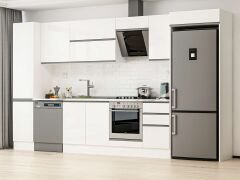 Alvinka 370X222 Cm High Gloss Mutfak Dolabı Mbb-E80B45S45-2 High Gloss | Beyaz - Mdf