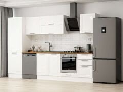 Alvinka 320X210 Cm Klasik Mebran Mutfak Dolabı Mb-E90B60S50-2 Mebran | Beyaz - Suntalam