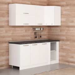 Minar 195Cm Köşe Mutfak Dolabı - Beyaz K195-B3