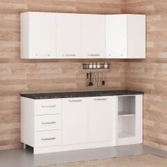 Minar 195Cm Köşe Mutfak Dolabı - Beyaz K195-B4