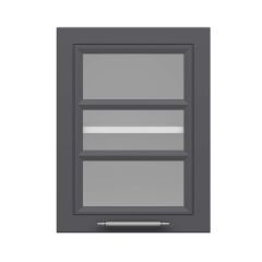 Alvinka Mutfak Modül Mbr_C Üst 1Dk1R 45-H60Cm Dolap Cam Beyaz Antrasit Mdf