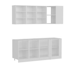 Minar 195Cm Köşe Mutfak Dolabı - Beyaz/Antrasit K195-A1