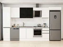 Alvinka 370X222 Cm High Gloss Mutfak Dolabı Mbb-E80B45S45-3 High Gloss | Beyaz - Suntalam