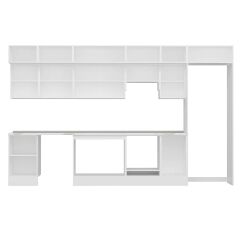 Alvinka 385X240 Cm High Gloss Mutfak Dolabı Mb-E90S50S45-1 High Gloss | Beyaz - Suntalam