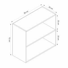 Alvinka Mutfak Modül Mbr_B Üst 2Dk1R 90-H72Cm Dolap Beyaz Beyaz Mdf