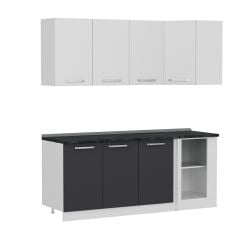 Minar 195Cm Köşe Mutfak Dolabı - Beyaz/Antrasit K195-A2