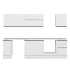 Alvinka 290X210 Cm High Gloss Mutfak Dolabı M-E80S40S50-2 High Gloss | Beyaz - Mdf