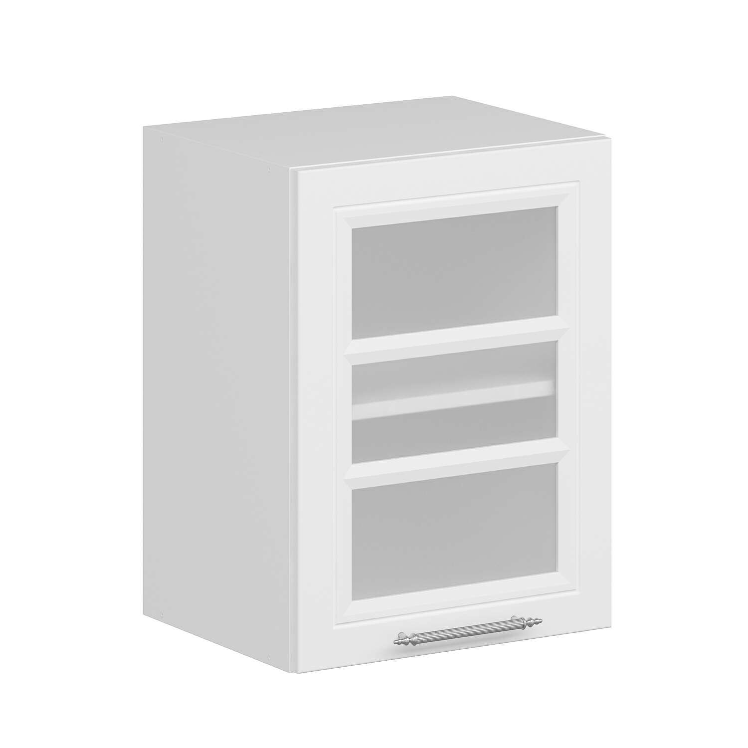 Alvinka Mutfak Modül Mbr_C Üst 1Dk1R 45-H60Cm Dolap Cam Beyaz Beyaz Mdf