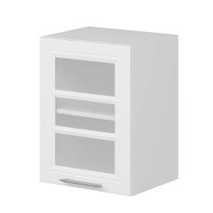 Alvinka Mutfak Modül Mbr_C Üst 1Dk1R 45-H60Cm Dolap Cam Beyaz Beyaz Mdf