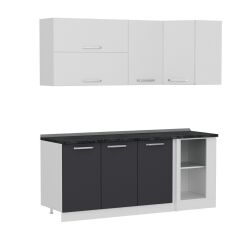 Minar 195Cm Köşe Mutfak Dolabı - Beyaz/Antrasit K195-A3