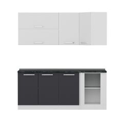 Minar 195Cm Köşe Mutfak Dolabı - Beyaz/Antrasit K195-A3