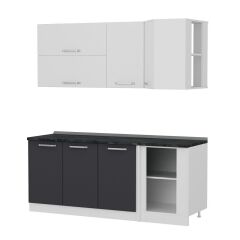 Minar 195Cm Köşe Mutfak Dolabı - Beyaz/Antrasit K195-A3