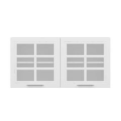 Alvinka Mutfak Modül Mbr_C Üst 2Dk1R 120-H60Cm Dolap Cam Beyaz Beyaz