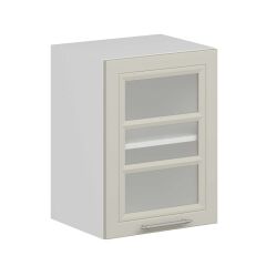 Alvinka Mutfak Modül Mbr_C Üst 1Dk1R 45-H60Cm Dolap Cam Beyaz Kumtaşı Suntalam