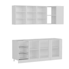 Minar 195Cm Köşe Mutfak Dolabı - Beyaz/Antrasit K195-A4