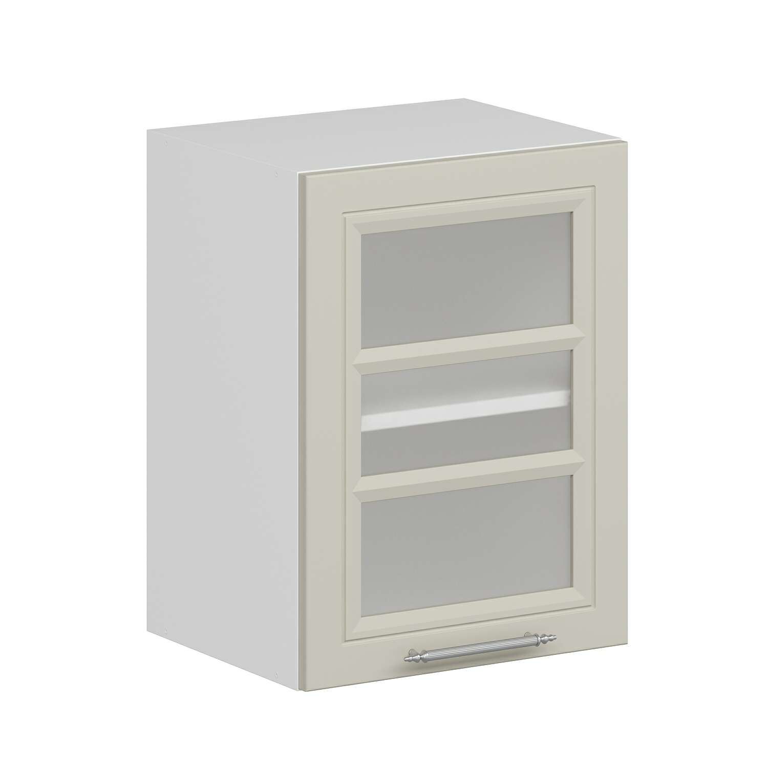 Alvinka Mutfak Modül Mbr_C Üst 1Dk1R 45-H60Cm Dolap Cam Beyaz Kumtaşı Mdf