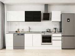 Alvinka 290X210 Cm High Gloss Mutfak Dolabı M-E80S40S50-3 High Gloss | Beyaz - Suntalam