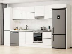 Alvinka 375X222 Cm High Gloss Mutfak Dolabı Mbb-E80B45S50-1 High Gloss | Beyaz - Suntalam