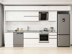 Alvinka 385X240 Cm High Gloss Mutfak Dolabı Mb-E90S50S45-2 High Gloss | Beyaz - Suntalam