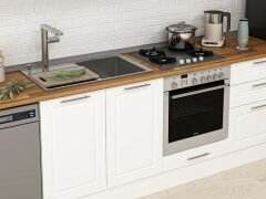 Alvinka 305X210 Cm Klasik Mebran Mutfak Dolabı Beyaz Beyaz M-E80S45S60-1 Mebran | Beyaz - Mdf