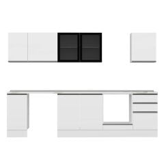 Alvinka 290X210 Cm High Gloss Mutfak Dolabı M-E80S40S50-3 High Gloss | Beyaz - Mdf