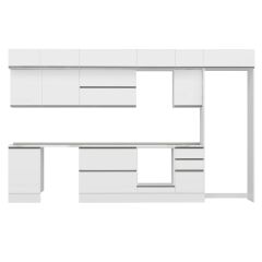 Alvinka 385X240 Cm High Gloss Mutfak Dolabı Mb-E90S50S45-2 High Gloss | Beyaz - Mdf