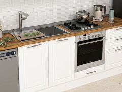 Alvinka 305X210 Cm Klasik Mebran Mutfak Dolabı Beyaz Beyaz M-E80S45S60-2 Mebran | Beyaz - Suntalam