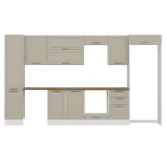 Alvinka 385X222 Cm Klasik Mebran Mutfak Dolabı Mbb-E90B45S50-2 Mebran | Kumtaşı - Suntalam