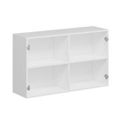 Alvinka Mutfak Modül Mbr_C Üst 2Dk1R 120-H72Cm Dolap Cam Beyaz Beyaz