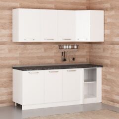 Minar 200Cm Köşe Mutfak Dolabı - Beyaz K200-B1